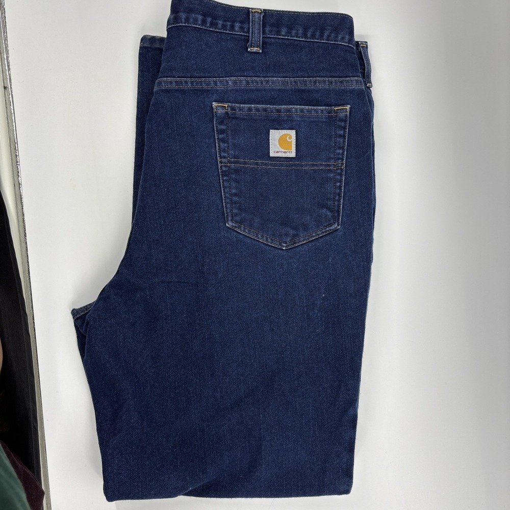 Carhartt Men's Work Jeans 386-83 42x34 Modern Fit Dark Wash Stretch Denim Pants